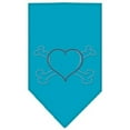 thumbnail image 1 of Heart Crossbone Rhinestone Bandana Turquoise Small, 1 of 1