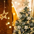 thumbnail image 5 of Christmas Tree Ornaments Set with Glitter Poinsettia, Bows, Balls, Leaves Snowfakes & Assorted Decoration Ball for Xmas Tree Holiday Wedding Party Decorations Gold 71PCS, 5 of 6