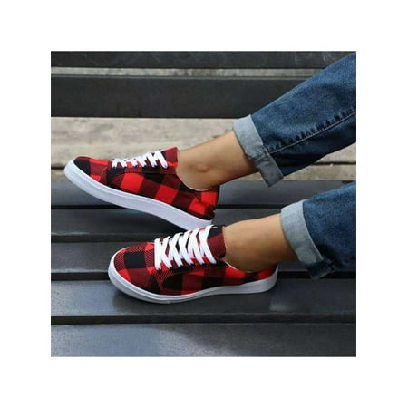 

UKAP Women s Casual Platform Canvas Sports Sneakers Lace up Running Shoes