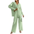 thumbnail image 5 of ZZwxWA Womens 2 Piece Pajamas Sleepwear Soft Button Down Shirt Loungewear Long Sleeve Pjs Set, 5 of 6