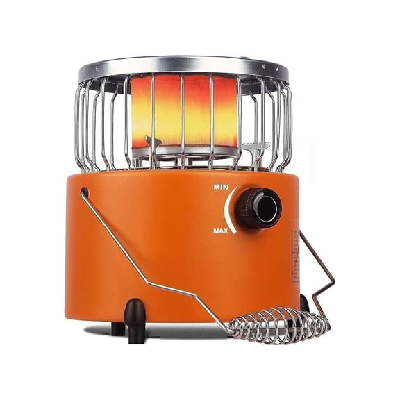 2-in-1 Portable Butane Heater Stove Camping Windproof AllWeather Compact Durable Cooker, 9000 BTU with Handle for Indoor Use, Outdoor Gas Heater