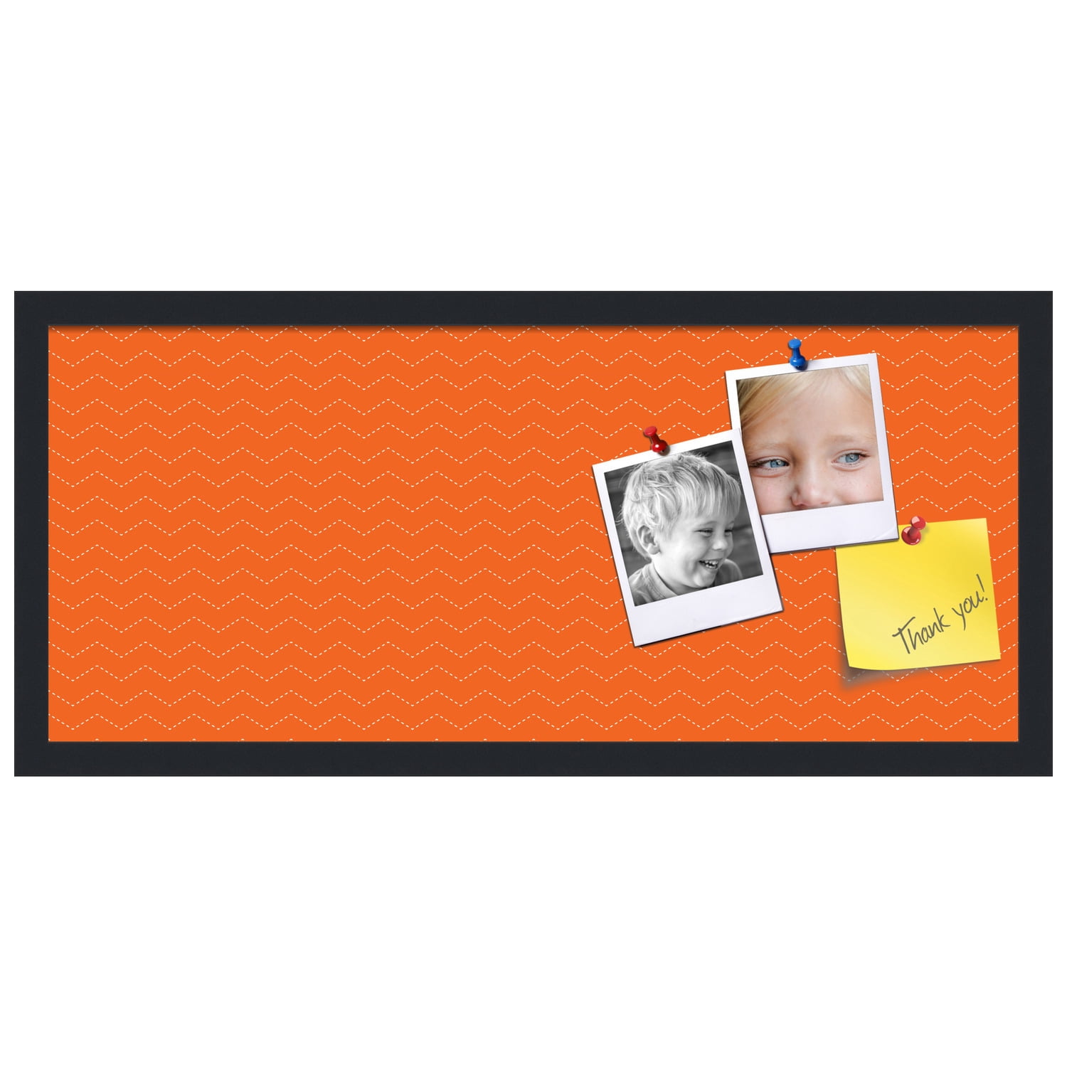 PinPix ArtToFrames 26x10 Custom Cork Bulletin Board    Poster Board Has a Fabric Style Canvas Finish, Framed in Satin Black (PinPix-517)