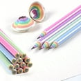 thumbnail image 1 of 12 Pcs/Pack Vibrant Rainbow Recycled Paper Pencils - Pre-Sharpened, Anti-Break HB Graphite Core, Wood-Cased, Cute Design - Perfect for Writing, Drawing, Drafting, Sketching, School Supplies, Colorful, 1 of 5