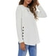 thumbnail image 2 of Minnieouse Camiseta de Mujer Color Sólido Botón Casual Top Cuello Manga Larga Otoño Blusa Sudadera, Negro, S Prendas para la parte del cuerpo Blanco L Minnieouse AP003892-18, 2 of 6