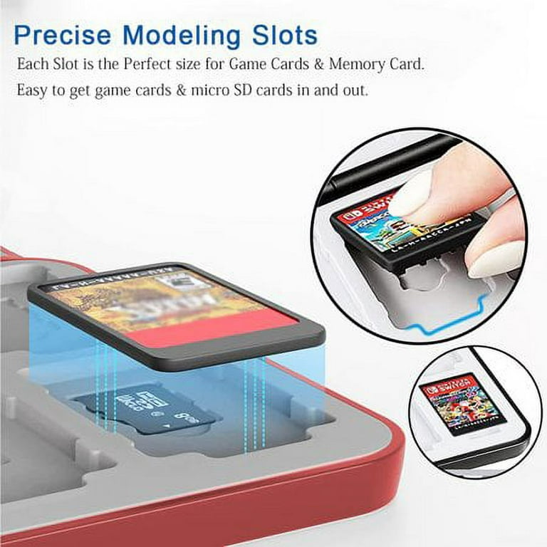 QUBAMG Nintendo Switch Game Case 48 Game Card Slots and 48 Micro SD Card  Slots for Nintendo Switch & OLED,Black Game Holder for Nintendo Switch