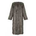 thumbnail image 5 of Hueook Faux Fur Jacket Womens Ladies Warm Faux Furry Long Coat Jacket Winter Solid V-neck Outerwear Dark Gray L, 5 of 6