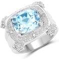 thumbnail image 1 of 4.90 Carat Genuine Blue Topaz and White Topaz Brass Ring QJ Model, 1 of 3
