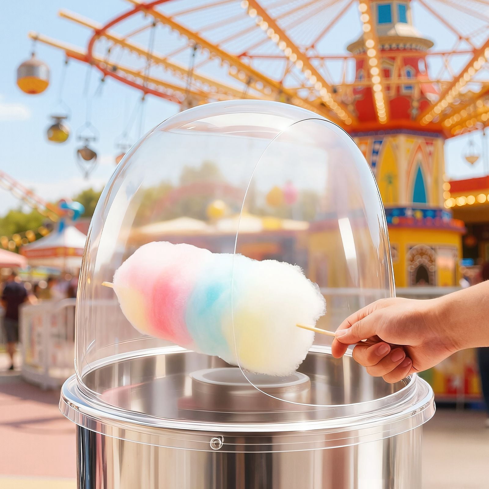Cotton Candy Machine Dome Cover 15 Inch Acrylic Bubble Shield for Candy Maker Bowl