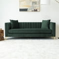 thumbnail image 5 of Pemberly Row Mid-Century Modern Tight Back Velvet Sofa in Green, 5 of 11