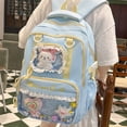 thumbnail image 4 of School Backpack with Transparent Compartment, Lightweight Spacious Backpack, Multi-Layer Loptop Backpack for Travel Shopping, Blue, 4 of 10
