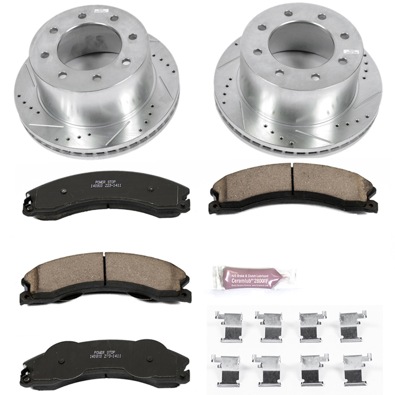 PowerStop Rear Z23 Evolution Sport Carbon-Fiber Ceramic Brake Pad and Drilled & Slotted Rotor Kit Fits: CHEVROLET GMC Select Models K5562