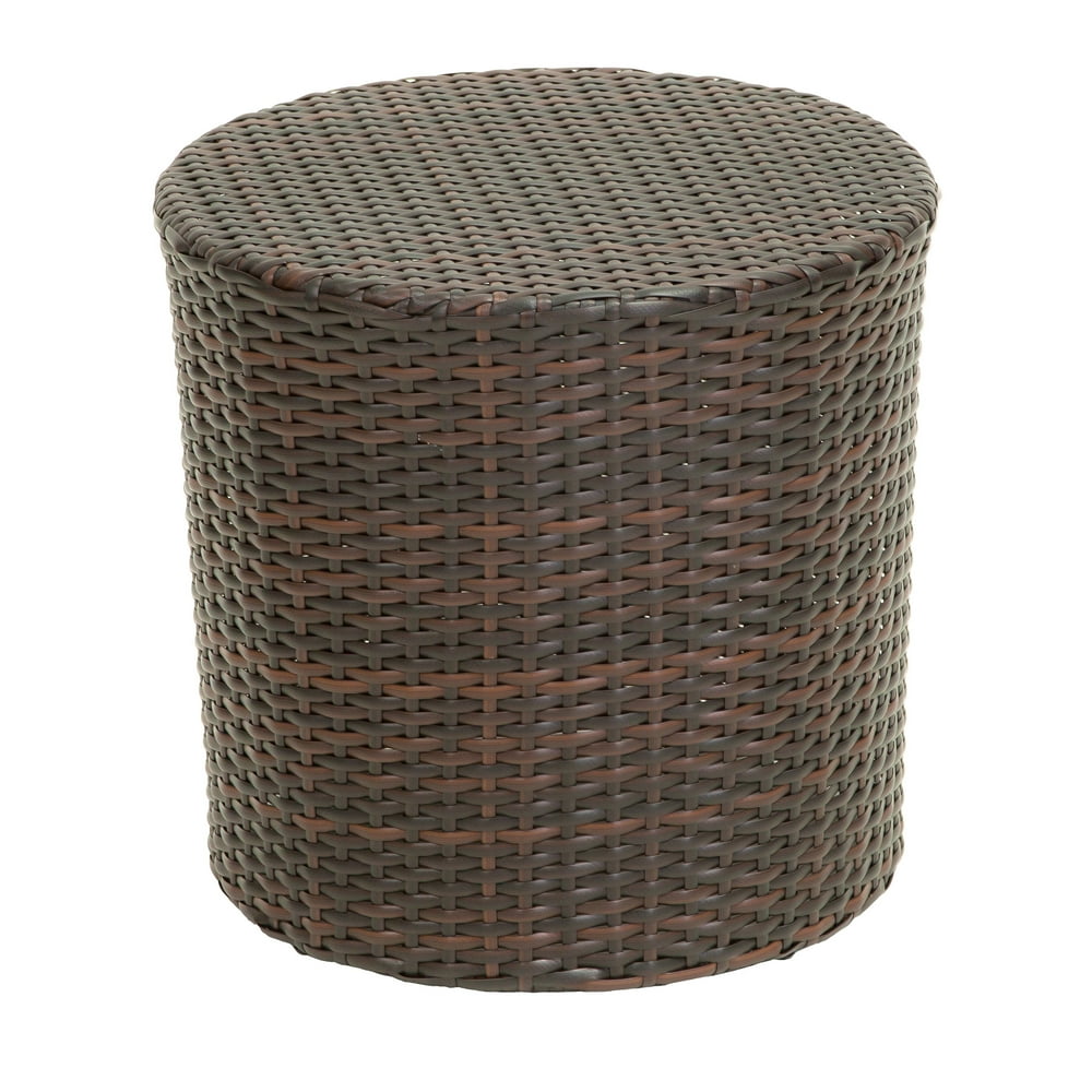 Outdoor Wicker Barrel Side Accent Table, Brown - Walmart.com - Walmart.com