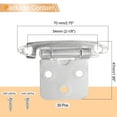 thumbnail image 2 of Uxcell 1/2 Inch Overlay Cabinet Hinges, 30 Pcs Self Closing Flush Mount Cabinet Door Hinges with Door Bumper, Silver, 2 of 5