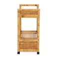 thumbnail image 4 of bali & pari Genet Rattan BOHO Kitchen Cart, Natural Brown, 4 of 9