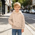 thumbnail image 5 of Gubotare Boys Hooded Sweatshirts Boys Hoodie Pullover Popular Casual Long Sleeve Comfortable Winter Wear for Children Size 7-8 (Beige,7-8 Years), 5 of 6