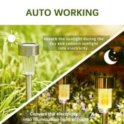 Qishi Solar Garden Lights, 12pack Solar Lights Outdoor - Waterproof, Stainless Steel Outdoor Solar Lights, LED Solar Powered Landscape Lighting for Yard Patio Landscape In-Ground Spike Pathway