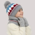 thumbnail image 3 of NAISIBABY Boys Winter Hat Scarf Gloves Sets, Warm Checked Beanie and Circle Scarf and Knit Gloves Kids Warm Outdoor 3-Piece Gray 1-6T, 3 of 8