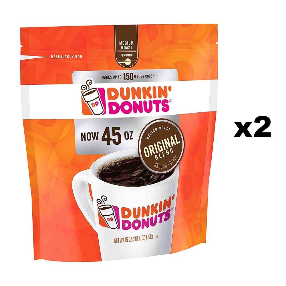 Dunkin Donuts Ground Coffee, Original Blend Medium Roast, 90 Ounce