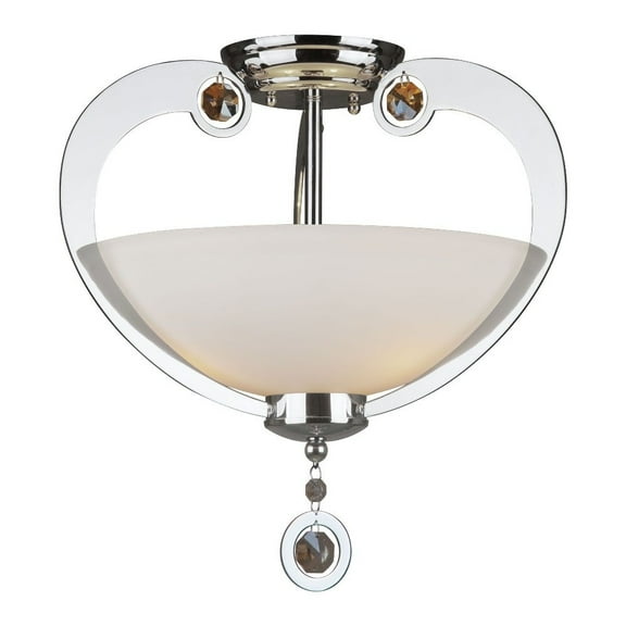 Forte Lighting 2580-03 3 Light 15" Wide Semi-Flush Bowl Ceiling Fixture - Chrome