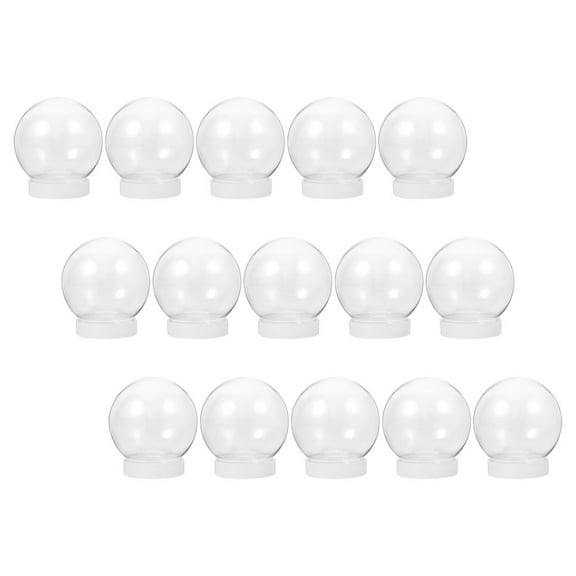 WORGEOUS Clear Water Globes Plastic 15Pack 3.4In Christmas Diy Snow Globe Kits