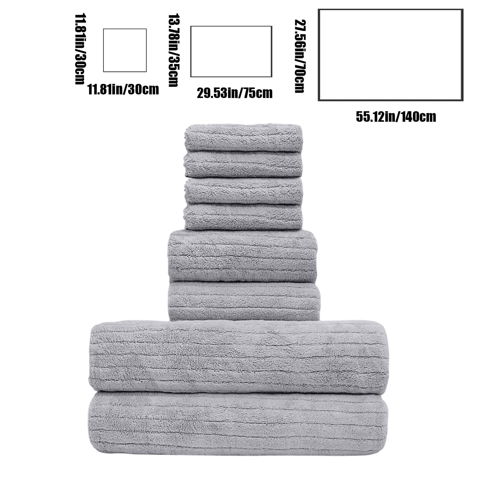 Mauxuk Premium Soft Bath Towel Set - 8-Piece Luxury Velvet Towels, Ultra Absorbent & Quick-Dry, Reinforced Stitching, Includes 4 Square Towels, 2 Bath Towels, 2 Washcloths
