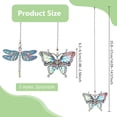 thumbnail image 2 of 1set 4pcs 2 styles Alloy Ceiling Fan Pull Chain Extenders with 304 Stainless Steel Ball Chains Butterfly & Dragonfly Rainbow color 358~370mm 2pcs/style, 2 of 6