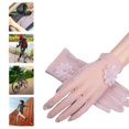 thumbnail image 6 of vlrwzc Women Sun UV Protection Gloves Summer Floral Lace Anti-skid Screentouch Gloves Elegant Fishing Cycling Gloves Wedding Full Finger Gloves, 6 of 7
