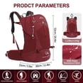 thumbnail image 2 of Mochila de Senderismo IX INOXTO Impermeable con Bolsa de Agua de 3L Roja, 2 of 6