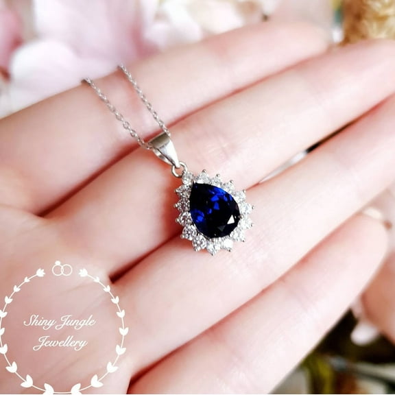 Sapphire Necklace, September Birthstone Necklace for Her, Fine Jewelry for Wife, Mothers Day Gift, Custom Gemstone Pendant for Birthday Gift