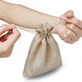thumbnail image 4 of Bolsas de arpillera con cordón para regalo, saco de yute de lino para almacenamiento de joyas, recuerdo de boda, fiesta, 5/10 piezas, 4 of 4