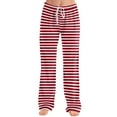 thumbnail image 2 of DENGDENG Funny Pajamas for Women Plus Size Striped Pajama Pants Casual Wide Leg Lounge Sleepwear Pants Halloween Christmas Petite Stretchy Palazzo Pjs Red XL, 2 of 6