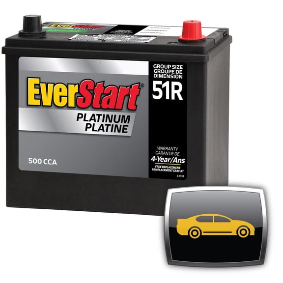 EverStart AUTO PLAT-MAXX-51RN – 12 Volts, Batterie automobile, groupe 51R, 500 ADF