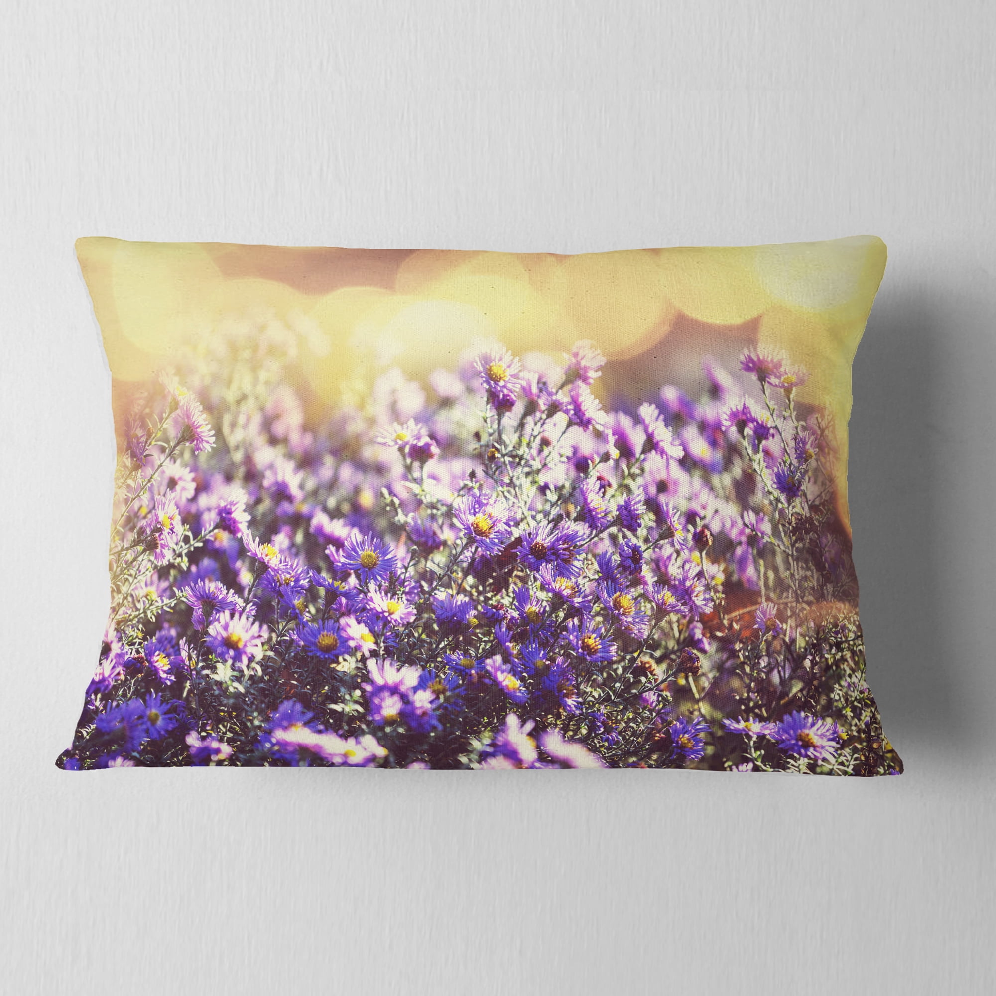 Designart 12" x 20" Floral Polyester Throw Pillow