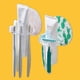thumbnail image 2 of Soporte para cepillo de dientes sin perforaciones para inodoro, estante de almacenamiento de cepillos de dientes poroso para niños, soporte creativo para pasta de dientes montado en la pared para baño, 2 of 5