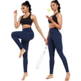 thumbnail image 4 of NELEUS Womens High Waist Running Workout Yoga Leggings with Side Pocket,Navy Blue,US Size M, 4 of 10