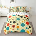 thumbnail image 2 of Manfei Colorful Polka Dot Twin Bedding Sets 7-Piece, Mid Century Minimalism Bedding Comforter Set, Vintage Abstract Reversible Sheet Sets, Super Cozy Room Decor, 2 of 7