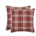 thumbnail image 2 of EazyTech 2-Pack Christmas Red Plaid Pillow Covers 18x18 Inch, Snowflake & Pom Pom Trim Tartan Pillow Cover Holiday Decor for Sofa Living Room​​, 2 of 8