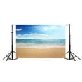 thumbnail image 2 of GreenDecor Tropical Beach Backdrop 7x5ft Photography Background Seaside Sandbeach Waves Blue Sky Clouds Photo Video Studio Props Children Baby Kids, 2 of 5