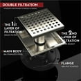 thumbnail image 4 of Webang Desagüe Cuadrado Para Piso De Ducha De 6 Pulgadas Con Brida, Rejilla Con Patrón Cuadrado, Extraíble, Apto Para Uso Alimentario, Acero Inoxidable Sus 304, Marca De Agua Y Níquel Cepillado Certif, 4 of 6