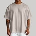 thumbnail image 2 of Graphic Tees for Men Streetwear Funny Summer Oversized Male Summer Pure Oversized Shirt Solid Color Large Size Short Sleeve Round Shoulder Sleeve Top, 2 of 4