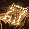 thumbnail image 2 of Highland Cow LED Neon Sign - USB-powered wall decor with a cute Scottish cow design. Perfect for farmhouse bedrooms, man caves, or game rooms. Easy plug-and-play installation., 2 of 5