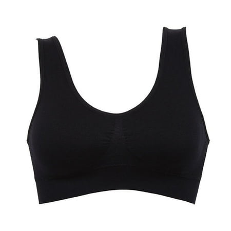 

FANTADOOL Women Girls Padded Seamless Bra Vest Tops Rimless Bras Plus Size Shockproof Bra Underwear S-3XL