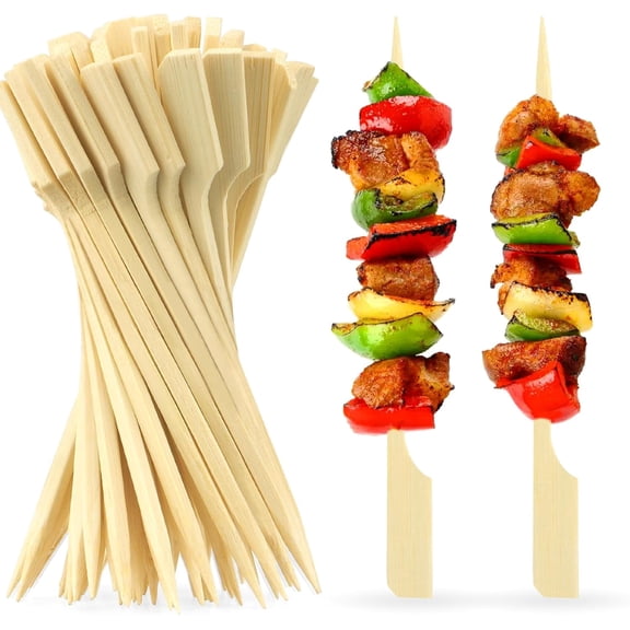 Olurrisa Natural Bamboo Skewers for BBQ: 200PCS Bamboo Skewers, 4.7 Inch Cocktail Picks, Fruit Kabob Skewers, Toothpicks for Appetizers 4.7 inch