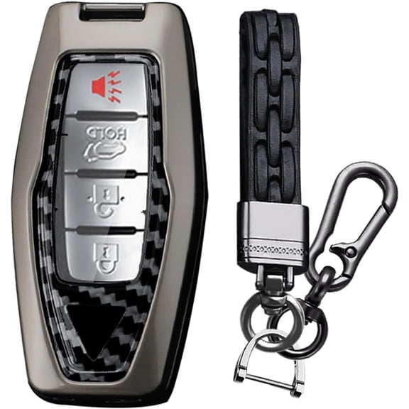Key Fob Cover Compatible with Mitsubishi Outlander 2021-2025 4 Button Keychain Case Holder Protector,Long Keychain-black