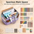 thumbnail image 6 of LAVFOX Craft Organizer Tote Bag, Portable Art Storage Caddy with Multiple Pockets, Lilac, 6 of 8