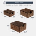 thumbnail image 3 of Best Choice Products Set of 3 X-Large, Large, & Medium Woven Storage Baskets W/Lids, Hyacinth Organizer Bins - Brown, 3 of 9
