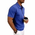 thumbnail image 5 of Ceisia Man Solid-Color Casual Short Sleeved Half-buttoned Open Mens Shirts Casual Short Sleeved White T Shirts For Men Tops Men Sleeved Ha Blue M Gifts for Father, 5 of 8