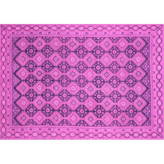 Ahgly Company Indoor Rectangle Abstract Pink Modern Area Rugs, 7' x 9'