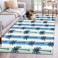 thumbnail image 3 of Rectangle Area Rug 4x6ft,Tropical Coconut Tree Blue Stripe Washable Carpet Non-Slip Runner Accent Rugs Indoor Floor Mat for Bedroom Living Room Decor,Summer Plant, 3 of 9