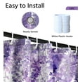 thumbnail image 4 of SUNOLIFE Purple Floral Shower Curtain,Flowers Plants Waterproof Fabric Bathroom Curtain with Hooks,72x72 in, 4 of 8